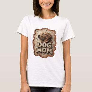 Lekfull Orange HUNDMAMMA Konstnärlig Motiv T Shirt