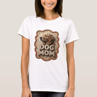 Lekfull Orange HUNDMAMMA Konstnärlig Motiv T Shirt