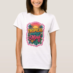 Lekfull Orange TROPISK SINNESSTÄMNING 3D Text Kons T Shirt