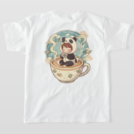 Lekfull Panda Kaffe Barn T-Shirt