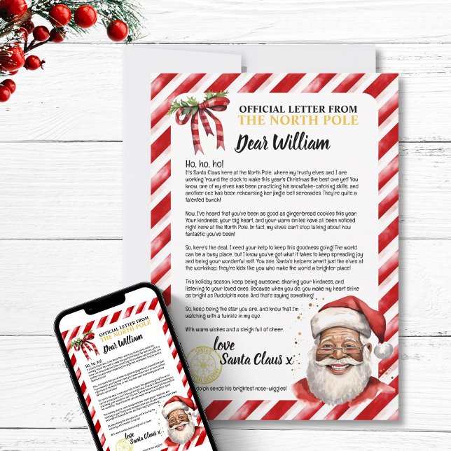 Lekfull Personlig Snäll Barnbrev Till Tomte Roligt Julkort (Playful Personalized Nice Kid Letter To Santa Fun Holiday festive north pole positive encouragement)