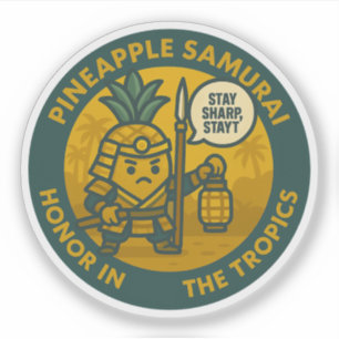 Lekfull Pineapple Samuraj Stridsmästare Klistermärken