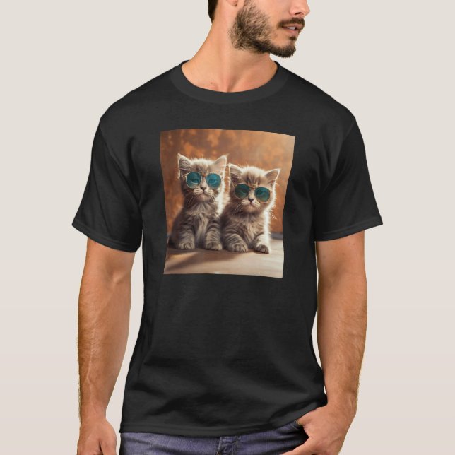 Lekfull Purrfektion Coola Solglasögon Katter för C T Shirt (Framsida)
