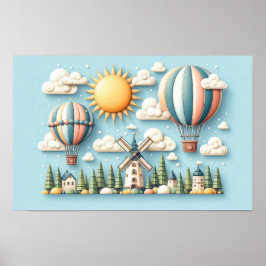 Lekfull resa genom himlen poster