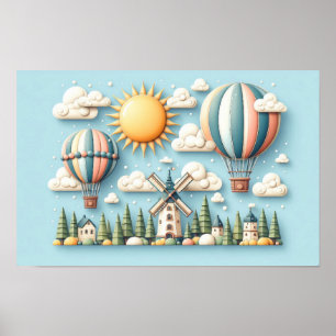 Lekfull resa genom himlen poster