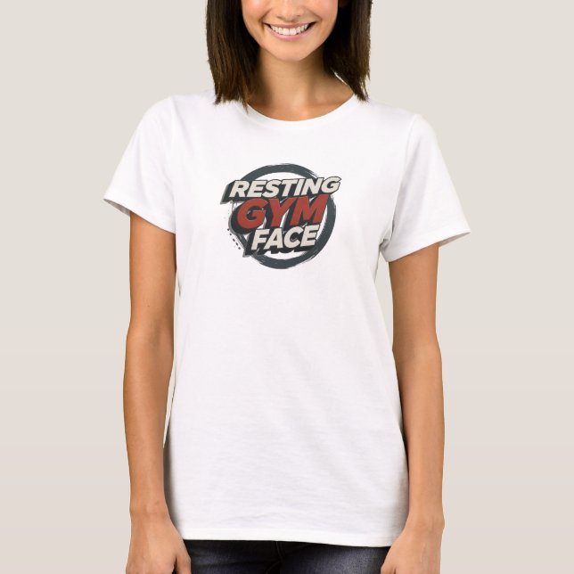 Lekfull RESTING GYM FACE Kreativ Tryck T Shirt (Framsida)