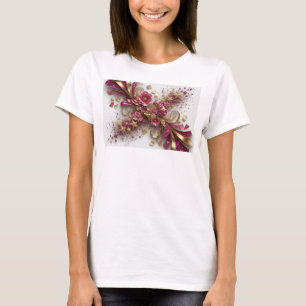 Lekfull Röd ABSTRAKT KONST Bärbar Konst T Shirt