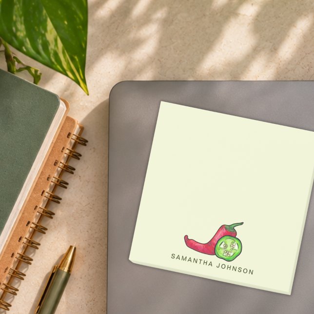 Lekfull röd chilipeppar & jalapeño post-it block (Skapare uppladdad)
