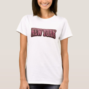 Lekfull röd NEW YORK slogan t-shirt