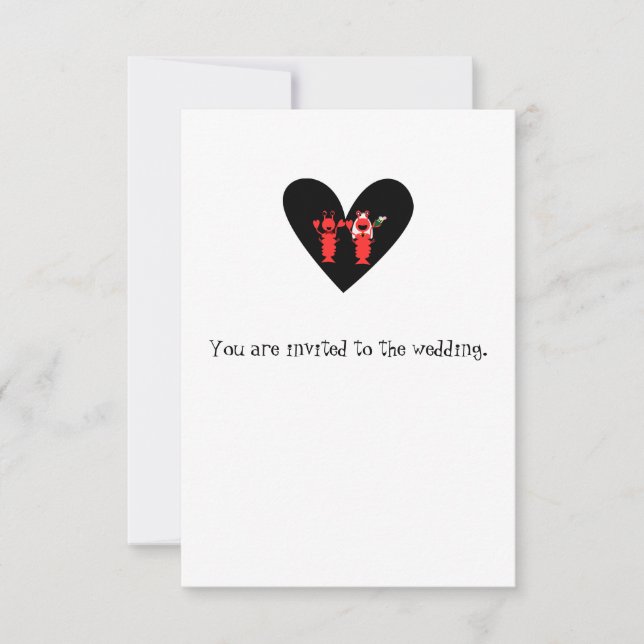 Lekfull rolig hummer Bröllop Inbjudningar (Framsida)