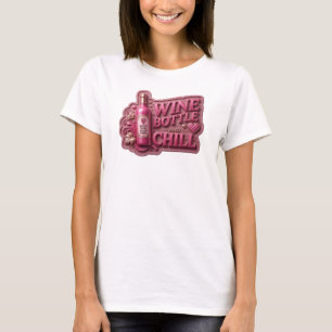 Lekfull Rosa BRA VIN BRA VIBRATIONER 3D Textkonst T Shirt