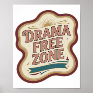 Lekfull Rosa DRAMA FRITT ZON Anpassad Design Poster
