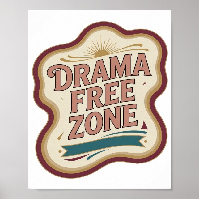 Lekfull Rosa DRAMA FRITT ZON Anpassad Design Poster (Framsidan)