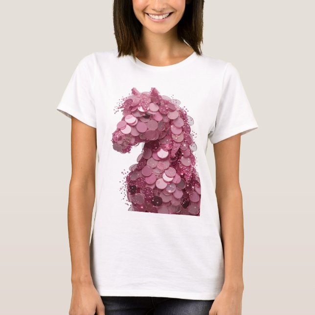 Lekfull Rosa ENHÖRNING Design T Shirt (Framsida)