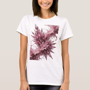 Lekfull Rosa KRISTALL FUSION Konstnärligt Motiv T Shirt