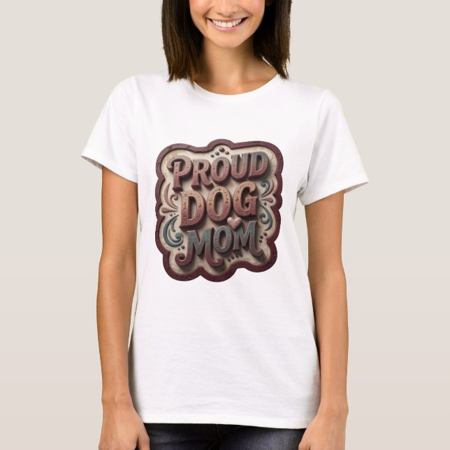 Lekfull Rosa STOLT HUNDFRUMMA Modern Design T Shirt (Framsida)