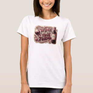 Lekfull Rosa VIN ÄR MIN ENDA SANNA VÄN T Shirt