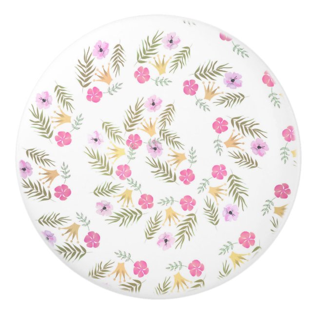Lekfull rustik blomster prinsessa flickors sovrum knopp (Framsidan)