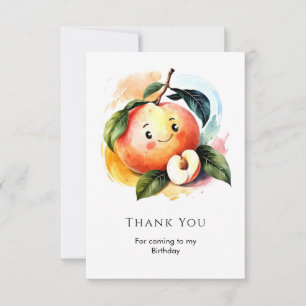 Lekfull Saftig Frukt Persika Födelsedag Tack Kort