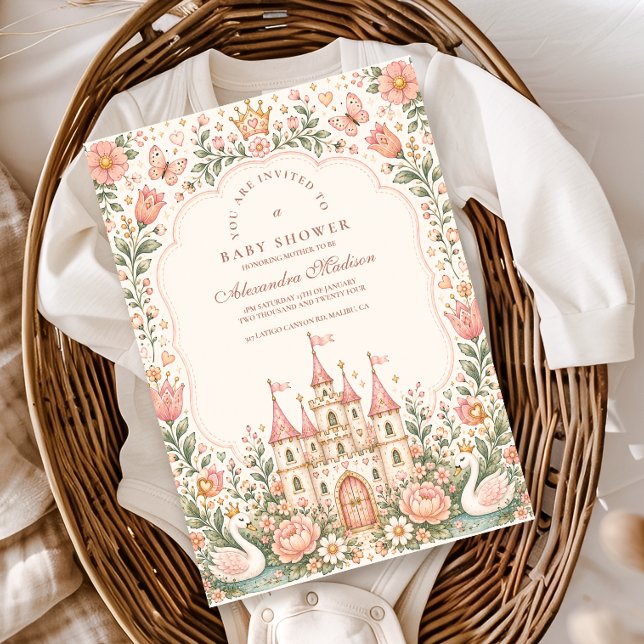 Lekfull sagoslott Baby Shower Inbjudningar (Skapare uppladdad)