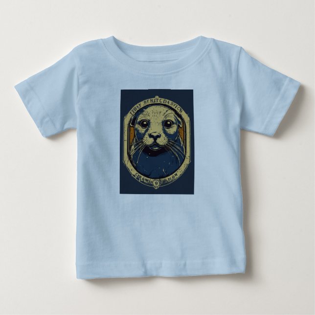 Lekfull säl i havsvågor t shirt (Framsida)