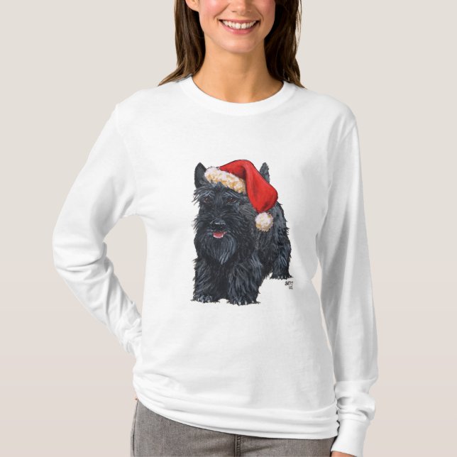 Lekfull Scottie jul Tee Shirt (Framsida)