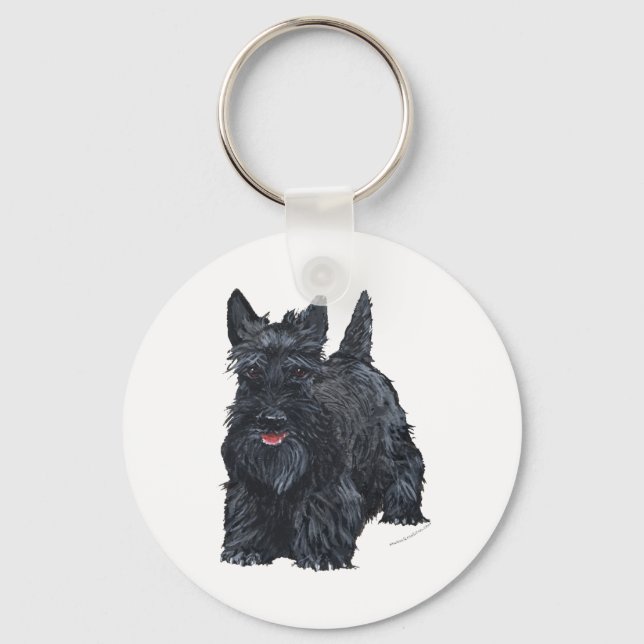 Lekfull Scottish Terrier Nyckelring (Framsida)