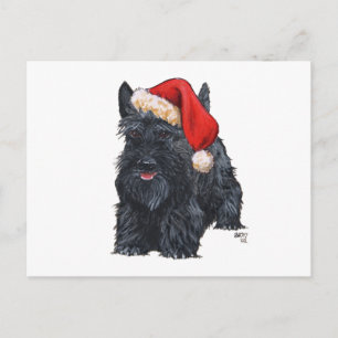 Lekfull Scottish Terrier Tomte Helg Vykort