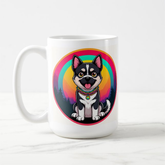 Lekfull serieteckning hund kaffemugg (Vänster)
