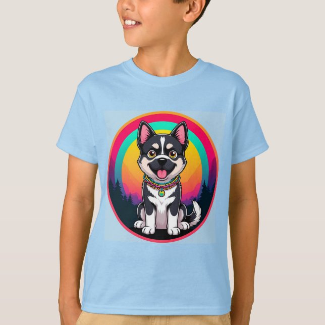 Lekfull serieteckning hund t shirt (Framsida)