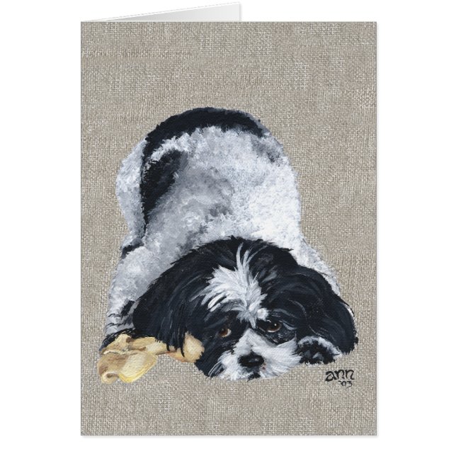 Lekfull Shih Tzu Hälsningskort (Framsidan)