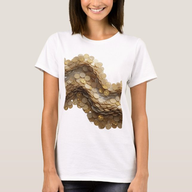 Lekfull Silver ABSTRAKT KONST Design v2 T Shirt (Framsida)