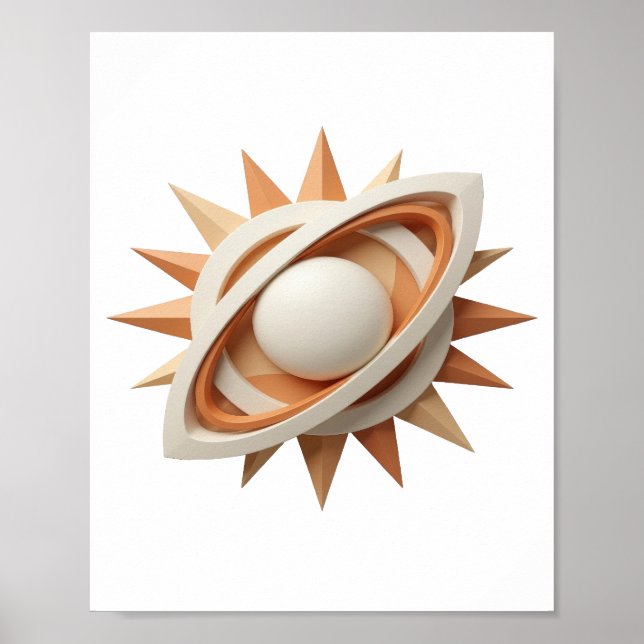 Lekfull silver ABSTRAKT KONST Konsttryck Poster (Framsidan)