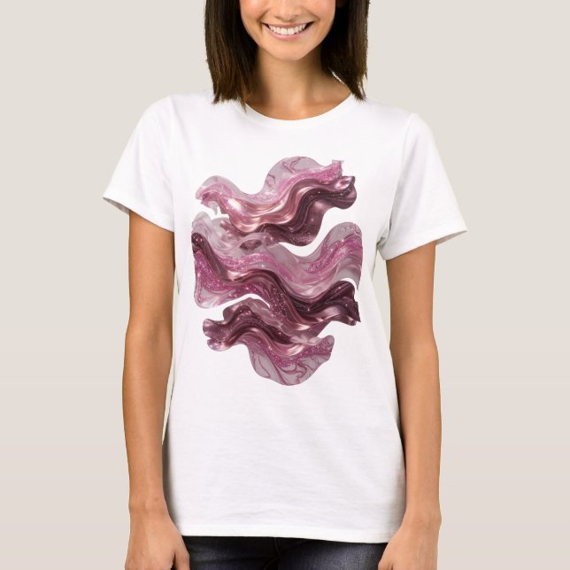 Lekfull Silver ABSTRAKT KONST Skräddarsydd T-shirt (Framsida)