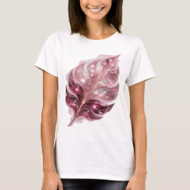 Lekfull silver ÄDELSTEN BLAD tryck T Shirt