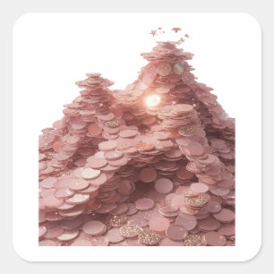 Lekfull silverdekalgrafik fyrkantigt klistermärke