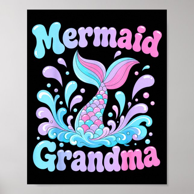 Lekfull sjöjungfru svans med vattenstänk design  poster (Framsidan)