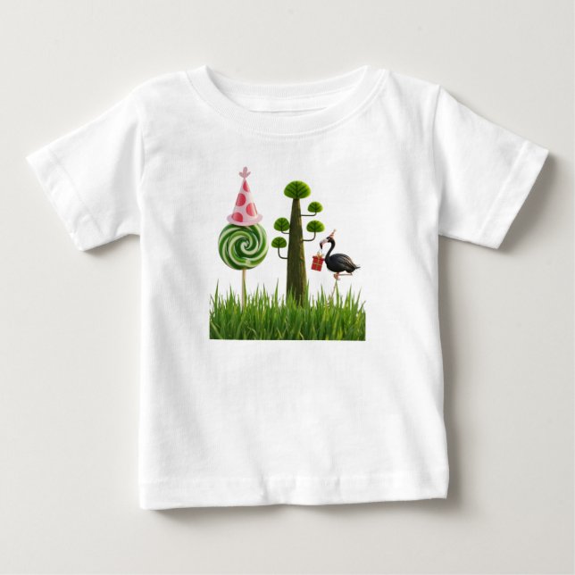 Lekfull Skogsfest – Söt T-Shirt för Småbarn och Be (Framsida)