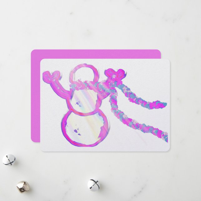 Lekfull snöman julkort (Fram/Back In Situ)