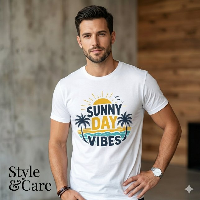 Lekfull Solig Dag Grafisk Trendig Herr T-Shirt (Playful Sunny Day Graphic Trendy Men's T-Shirt)