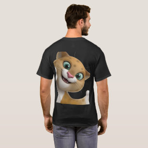 Lekfull söt katt tecknad närbild t shirt