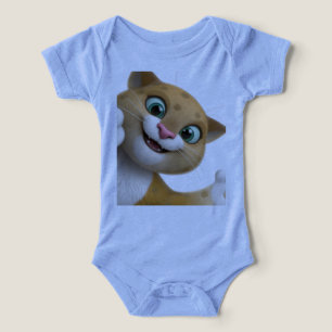 Lekfull söt katt tecknad närbild t shirt