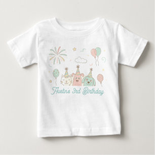 Lekfull Söt och Tre Födelsedag T Shirt