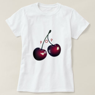 Lekfull T-Shirt med Cherry - Pop Me - Lustigt
