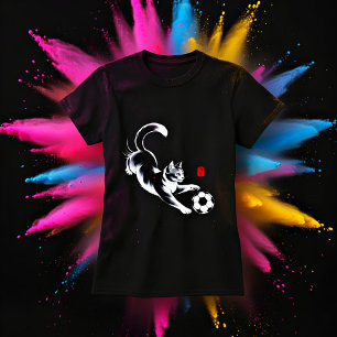 Lekfull T-shirt med kattfotboll för kvinnor