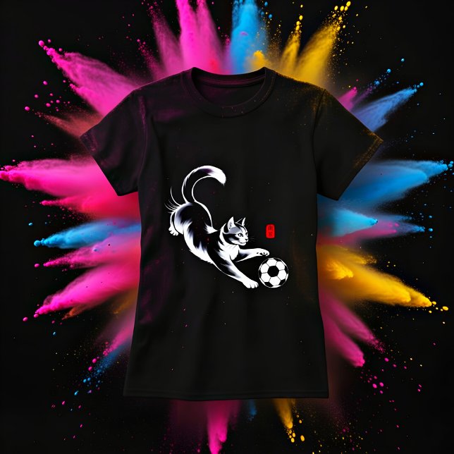 Lekfull T-shirt med kattfotboll för kvinnor (Skapare uppladdad)