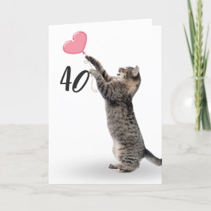 lekfull tabby katt för 40-årskort kort