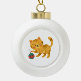 Lekfull Tabby Katt Julgransprydnad