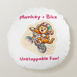 lekfull tecknad stil rund kudde