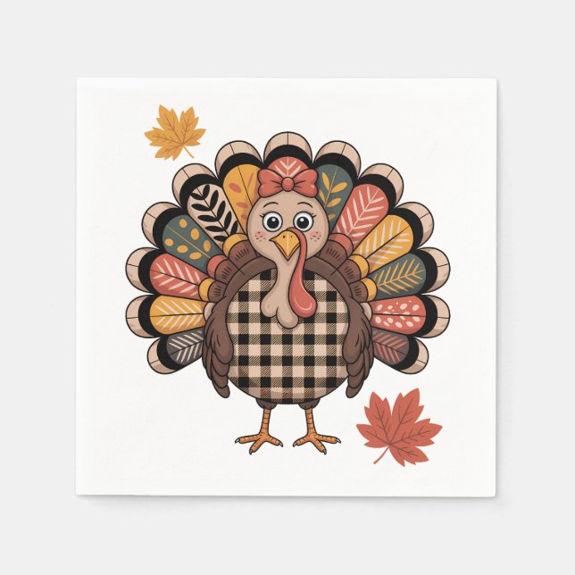 Lekfull Thanksgiving Pappersservett (Framsidan)